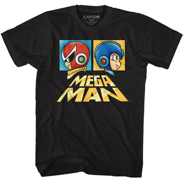 Mega Man-Boxy-Black Adult S/S T-Shirt - Black