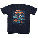 Mega Man-Graphic Blu Bomber-Navy Youth S/S T-Shirt (7-8) - Navy