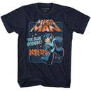Mega Man-Graphic Blu Bomber-Navy Adult S/S T-Shirt - Navy