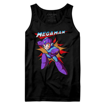 Mega Man-Mega-Black Adult Tank-S - Black
