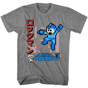 Mega Man-Mega Mega Man-Graphite Heather Adult S/S T-Shirt - Graphite Heather
