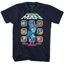Mega Man-Mm2 Crew-Navy Adult S/S T-Shirt - Navy