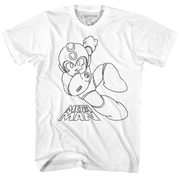Mega Man-Warped Rock-White Adult S/S T-Shirt - White