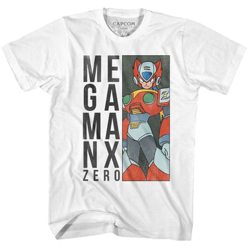 Mega Man-Zerobox-White Adult S/S T-Shirt - White