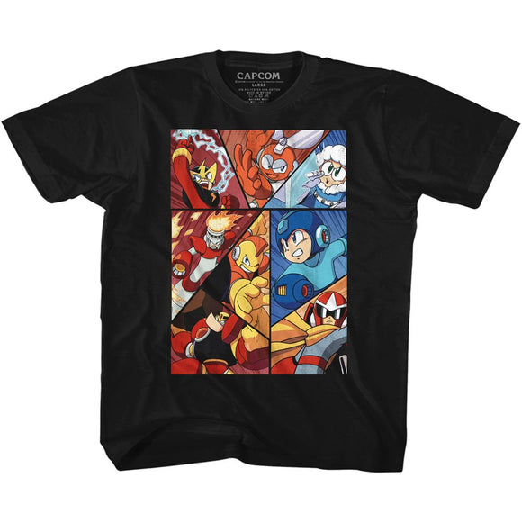 Mega Man-Mega 11-Black Youth S/S T-Shirt (7-8) - Black