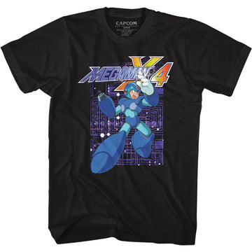 Mega Man-Megaman X4 Digital-Black Adult S/S T-Shirt - Black