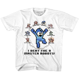 Mega Man-8 Master Robots-White Toddler S/S T-Shirt-3T - White