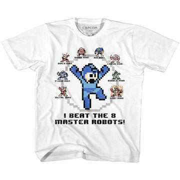Mega Man-8 Master Robots-White Toddler S/S T-Shirt-3T - White