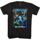 Mega Man-Megaman Skulls-Black Adult S/S T-Shirt - Black
