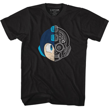 Mega Man-Megahead-Black Adult S/S T-Shirt - Black
