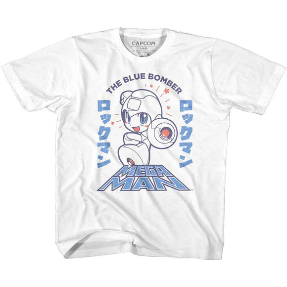 Mega Man-Megaman Blue Bomber-White Toddler S/S T-Shirt-4T - White