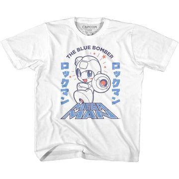 Mega Man-Megaman Blue Bomber-White Toddler S/S T-Shirt-2T - White