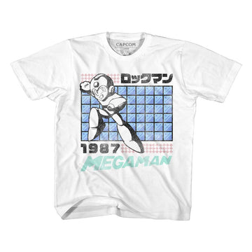 Mega Man-Megaman 87-White Youth S/S T-Shirt (7-8) - White