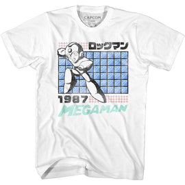 Mega Man-Megaman 87-White Adult S/S T-Shirt - White