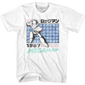 Mega Man-Megaman 87-White Adult S/S T-Shirt - White