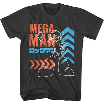 Mega Man-Arrows-Smoke Adult S/S T-Shirt - Smoke
