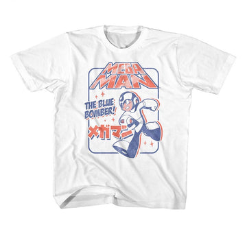 Mega Man-Megaman Blue Bomber Again-White Youth S/S T-Shirt-Xs (5-6) - White
