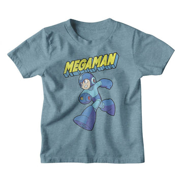 Mega Man-Mega Man Run-Vintage Indigo Toddler S/S T-Shirt-4T - Vintage Indigo