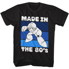 Mega Man-Megaman Made In The 80S-Black Adult S/S T-Shirt - Black