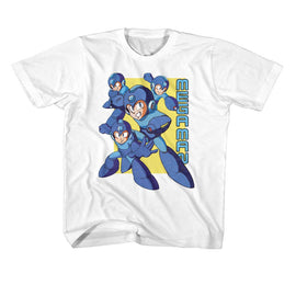 Mega Man-Megaman Multiple Poses-White Youth S/S T-Shirt (7-8) - White