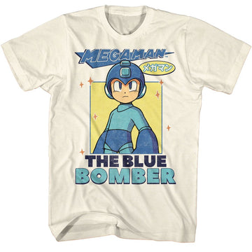 Mega Man-Mega Man The Blue Bomber-Natural Adult S/S T-Shirt - Natural