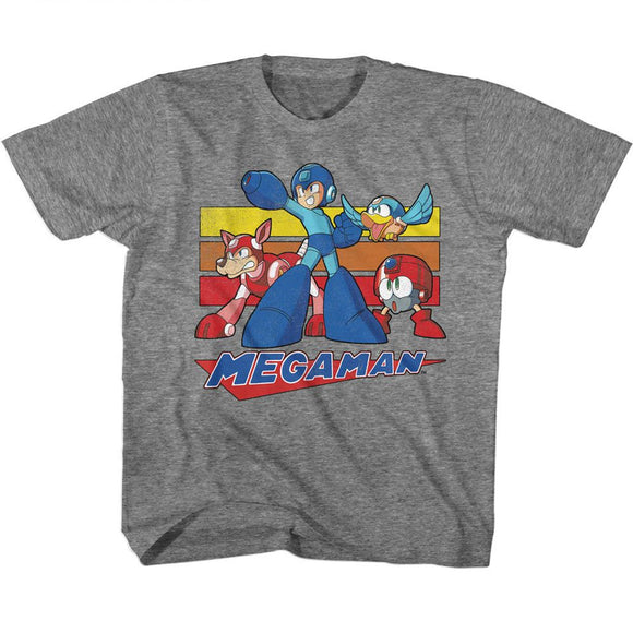 Mega Man-Mega Man Multi Color Rectangles-Graphite Heather Toddler S/S T-Shirt-2T - Graphite Heather