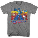 Mega Man-Mega Man Multi Color Rectangles-Graphite Heather Adult S/S T-Shirt - Graphite Heather