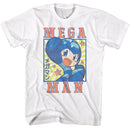 Mega Man-Mega Man Square And Stars-White Adult S/S T-Shirt - White