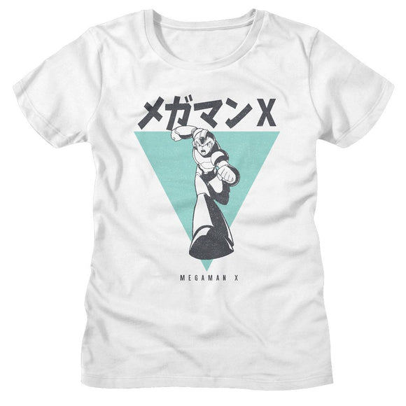 Mega Man-Mega Man Incoming-White Ladies S/S T-Shirt - White