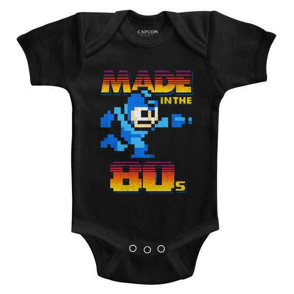 Mega Man-Madeinthe80S-Black Infant S/S Bodysuit-24M - Black