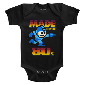 Mega Man-Madeinthe80S-Black Infant S/S Bodysuit-12M - Black