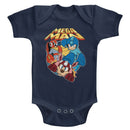 Mega Man-Flat Colors-Navy Infant S/S Bodysuit-24M - Navy