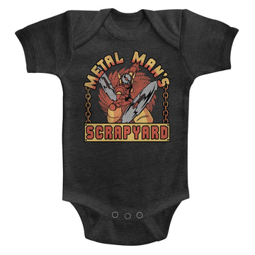 Mega Man-Scrapyard Sign-Vintage Smoke Infant S/S Heather Bodysuit-24M - Vintage Smoke