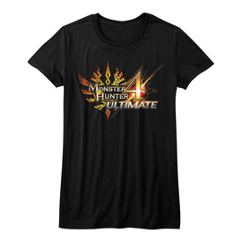 Monster Hunter-Mh4U Logo-Black Ladies S/S T-Shirt - Black