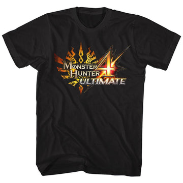 Monster Hunter-Mh4U Logo-Black Adult S/S T-Shirt - Black