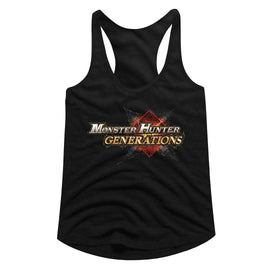 Monster Hunter-Mhg Logo-Black Ladies Slimfit Racerback-S - Black