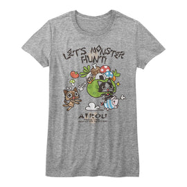 Monster Hunter-Airou Hunter-Athletic Heather Ladies S/S T-Shirt - Athletic Heather