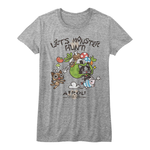 Monster Hunter-Airou Hunter-Athletic Heather Ladies S/S T-Shirt - Athletic Heather
