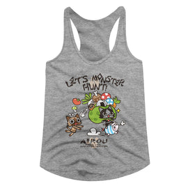 Monster Hunter-Airou Hunter-Gray Heather Ladies Slimfit Racerback-S - Gray Heather