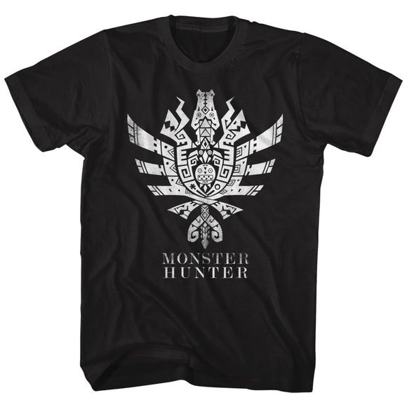 Monster Hunter-Mh4U Symbol-Black Adult S/S T-Shirt - Black