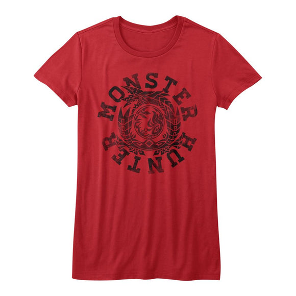 Monster Hunter-Mh Circle-Red Ladies S/S T-Shirt - Red