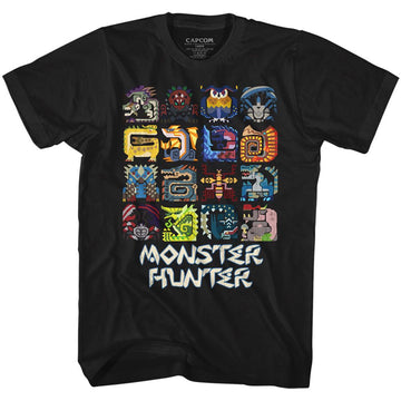 Monster Hunter-Symbols-Black Adult S/S T-Shirt - Black