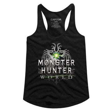 Monster Hunter-Mhw Logo-Black Ladies Slimfit Racerback-S - Black