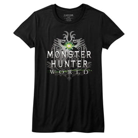 Monster Hunter-Mhw Logo-Black Ladies S/S T-Shirt - Black