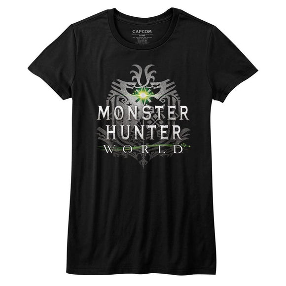 Monster Hunter-Mhw Logo-Black Ladies S/S T-Shirt - Black