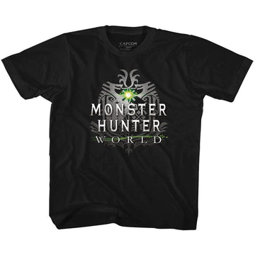 Monster Hunter-Mhw Logo-Black Youth S/S T-Shirt (7-8) - Black