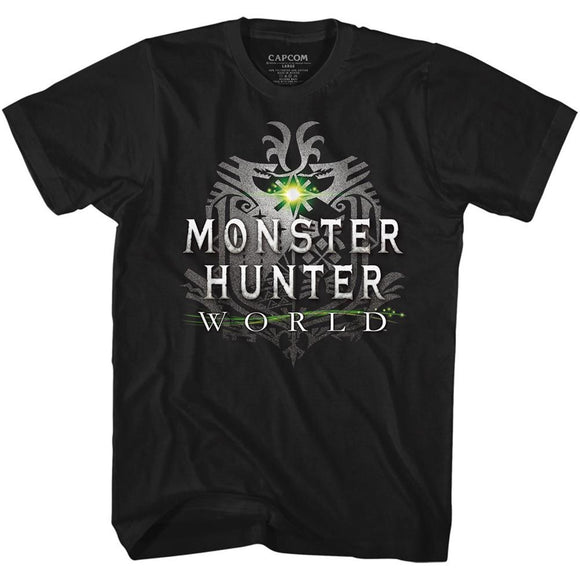 Monster Hunter-Mhw Logo-Black Adult S/S T-Shirt - Black