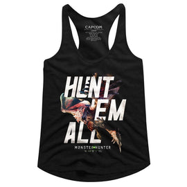 Monster Hunter-Hunt Em All-Black Ladies Slimfit Racerback-S - Black
