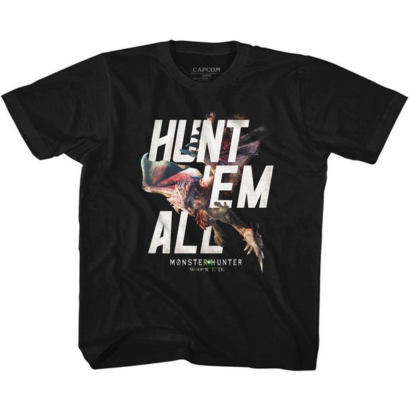 Monster Hunter-Hunt Em All-Black Toddler S/S T-Shirt-4T - Black