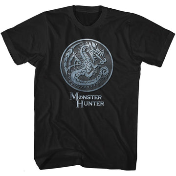 Monster Hunter-Monster Emblem-Black Adult S/S T-Shirt - Black